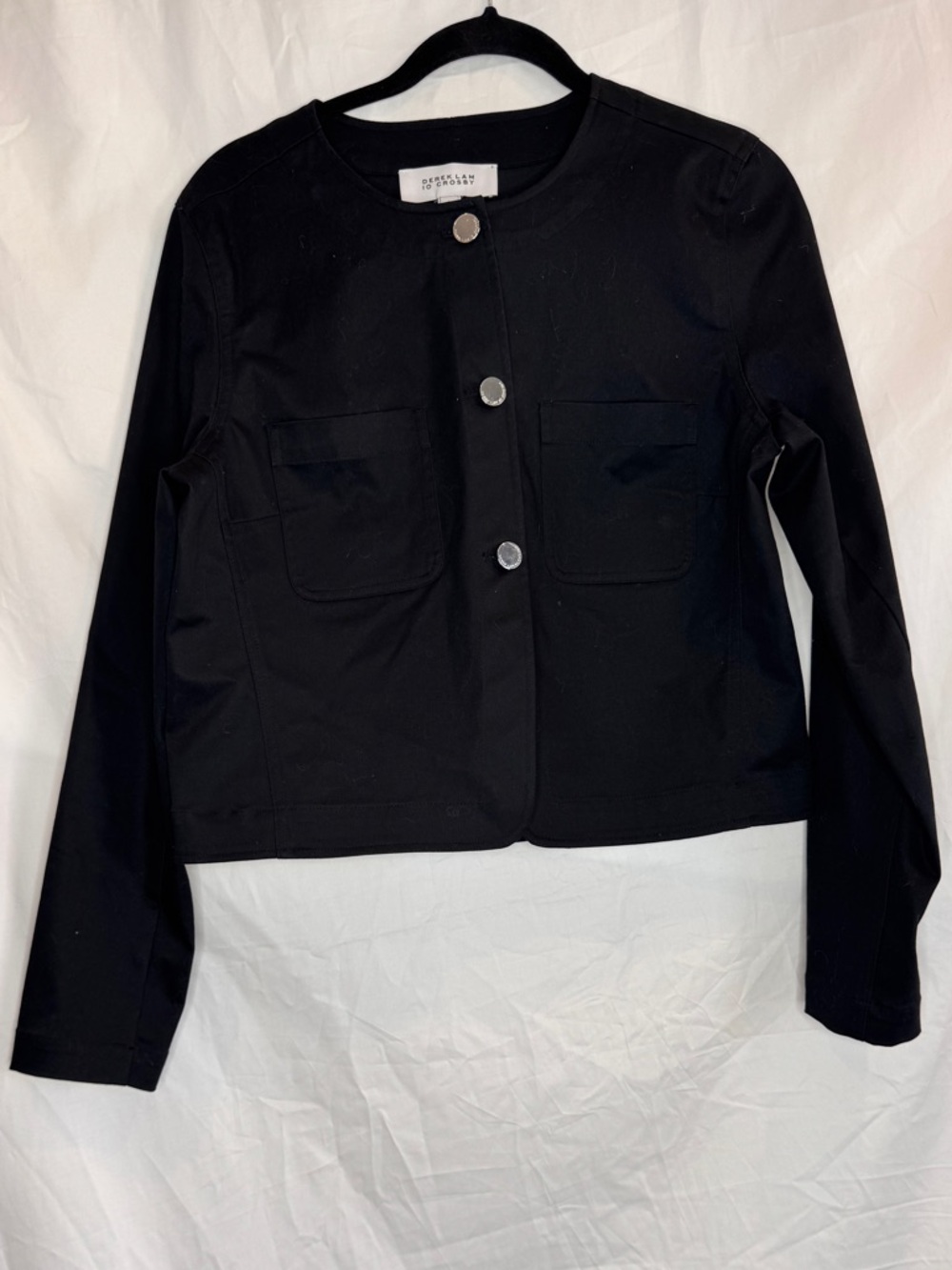 Derek Lam Black Silver Button Front Jacket